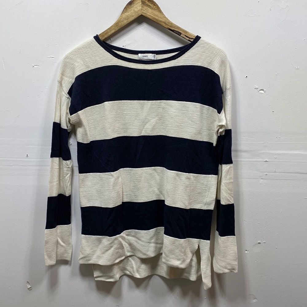 Vince Striped Long Sleeve Top Small